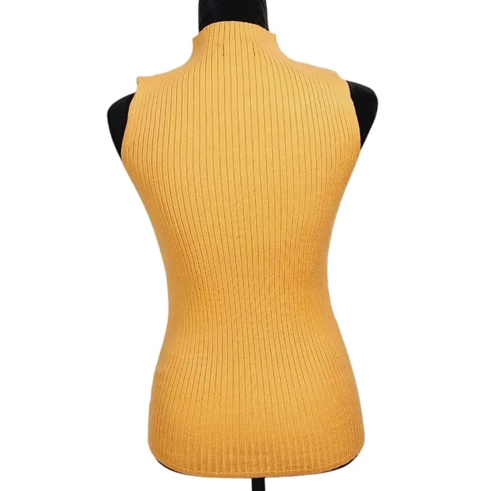 JW Style Mock Neck Sleeveless Ribbed Knit Tank, Lot of 3, Women Size S